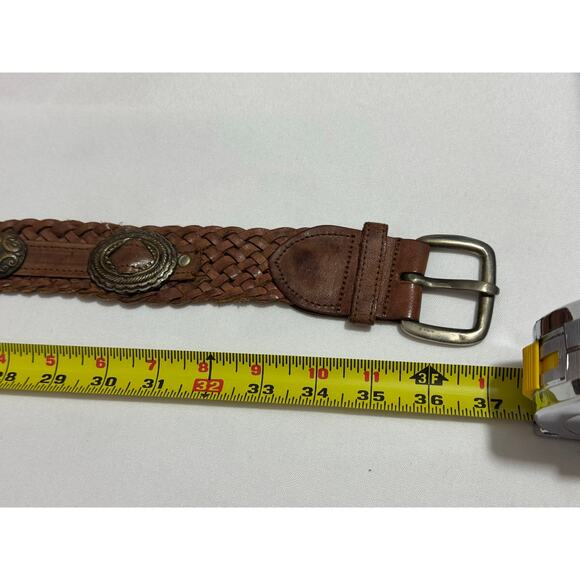 VINTAGE OMEGA Women’s Brown Braided Leather Belt Size Medium main image 5
